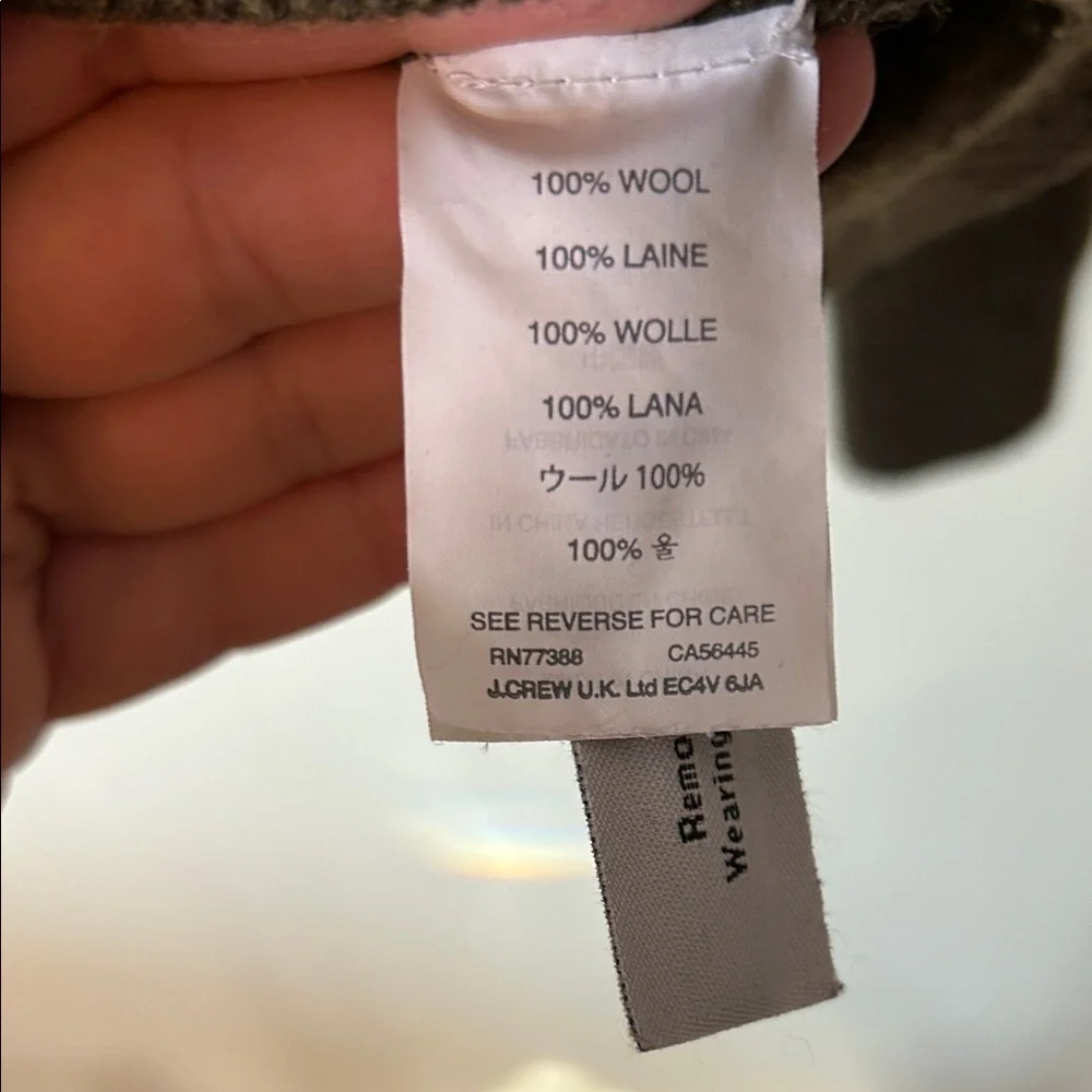 J Crew Women’s 100% Wool Olive Zipper Sweater Size XS